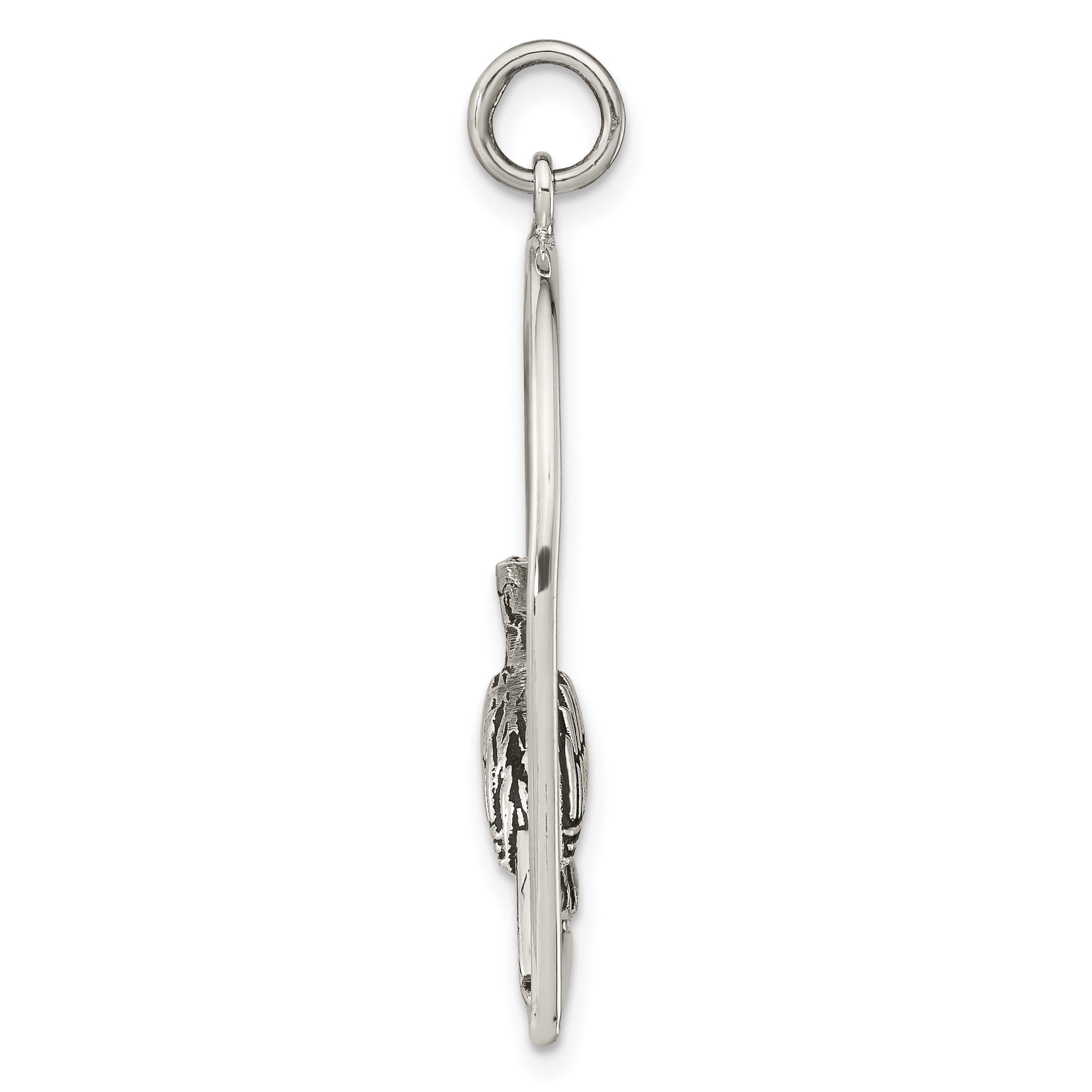 Sterling Silver Antiqued Bird on Branch in Cage Pendant Secondary image