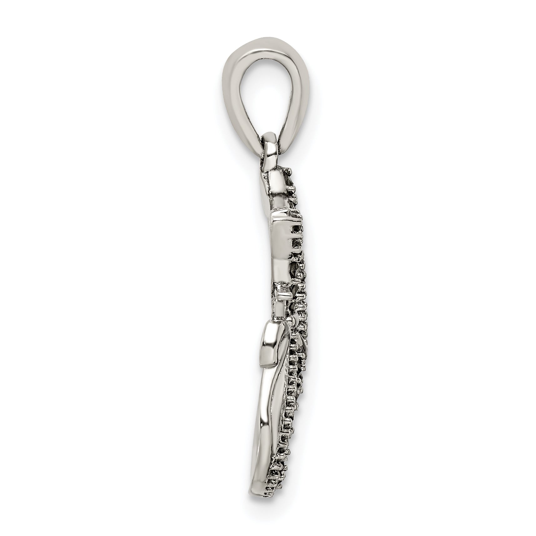 Sterling Silver Antiqued Polished Marcasite Cats Pendant Secondary image