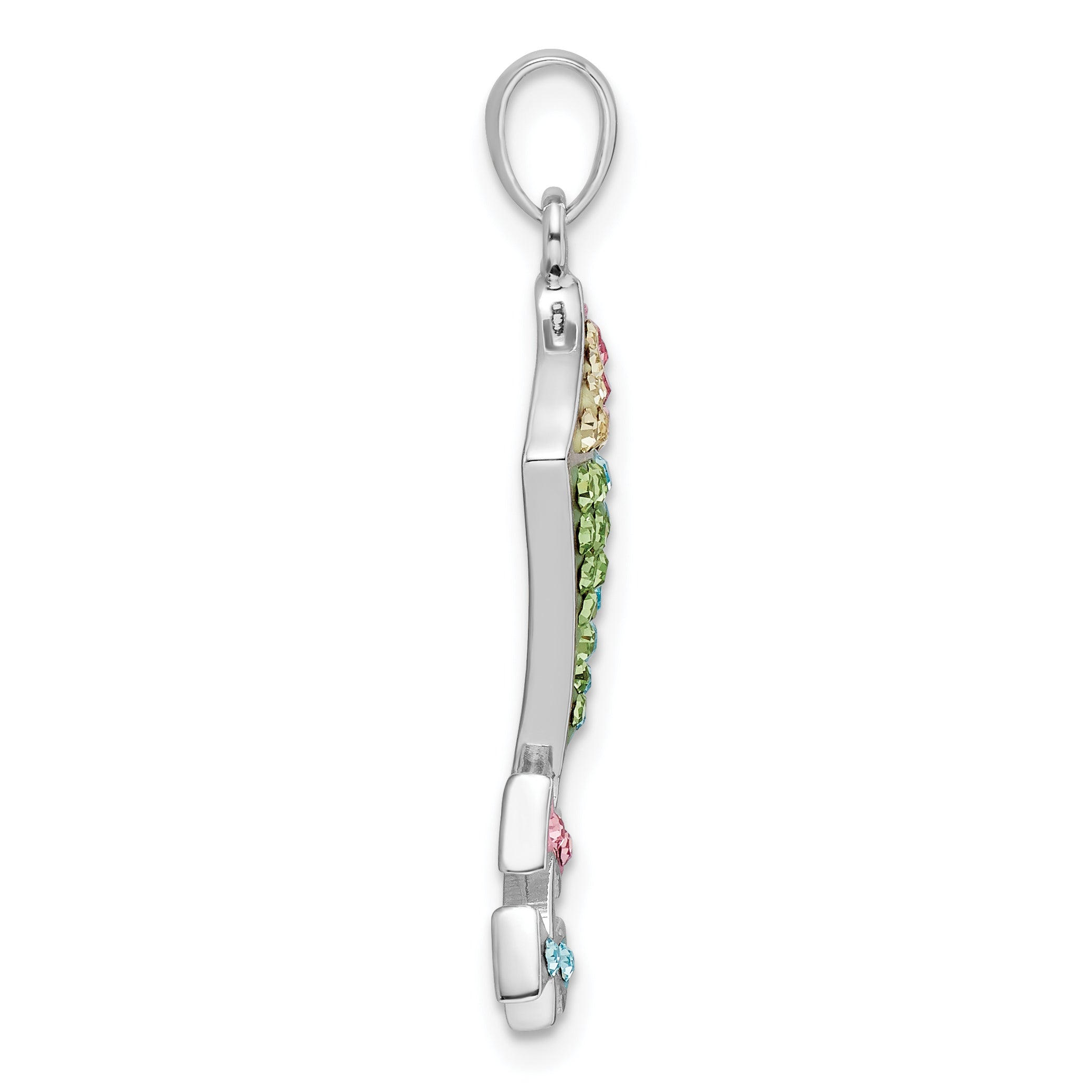 Sterling Silver Rhodium-plated Preciosa Crystal Kite Pendant Secondary image