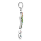Sterling Silver Rhodium-plated Preciosa Crystal Kite Pendant