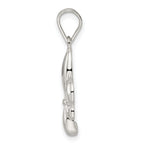 Sterling Silver Rhodium-plated Fleur de Lis Pendant