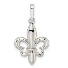 Sterling Silver Rhodium-plated Fleur de Lis Pendant