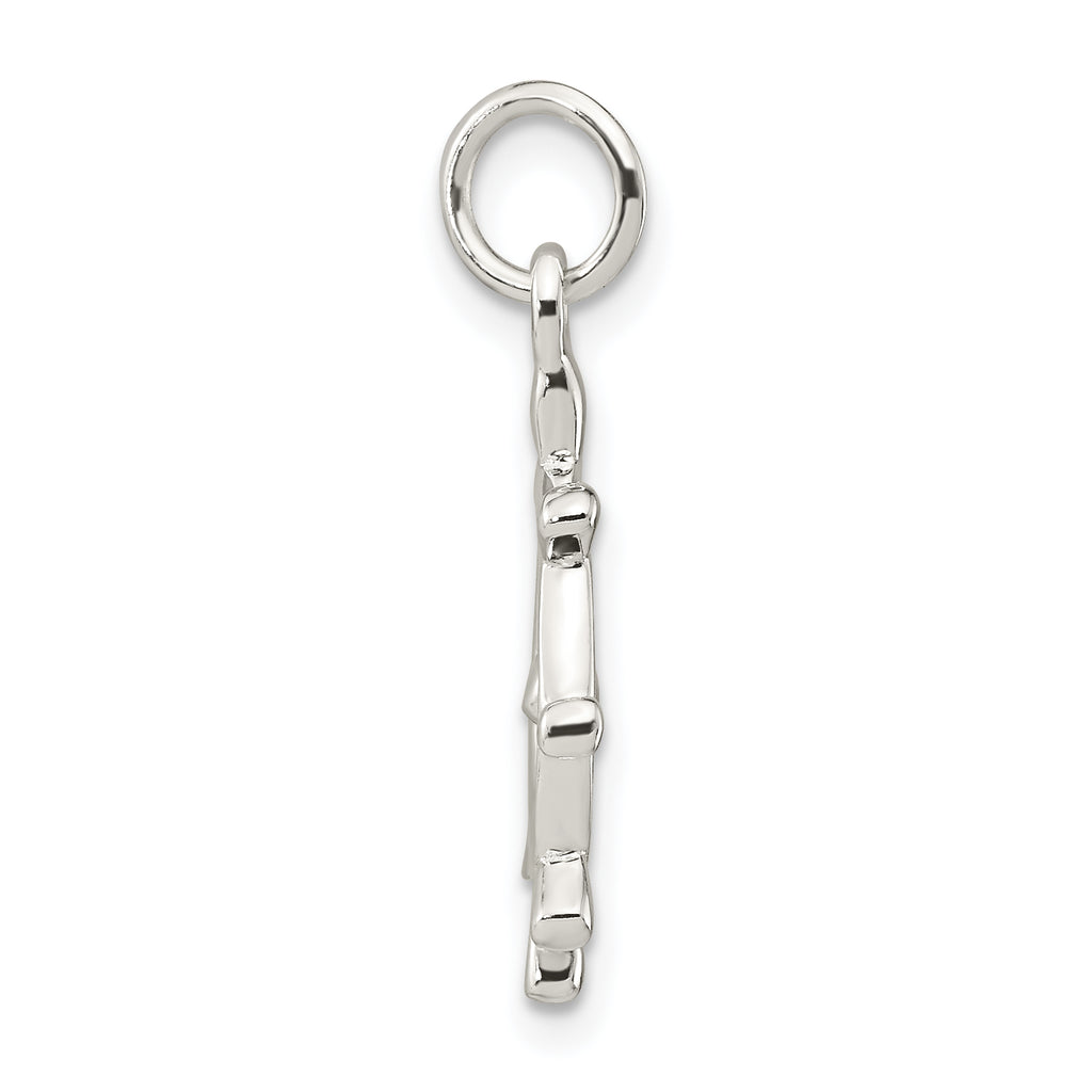 Sterling Silver Polished Ship's Wheel Pendant