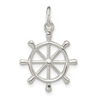 Sterling Silver Polished Ship's Wheel Pendant