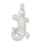 Sterling Silver Satin & Polished D/C Alligator Chain Slide