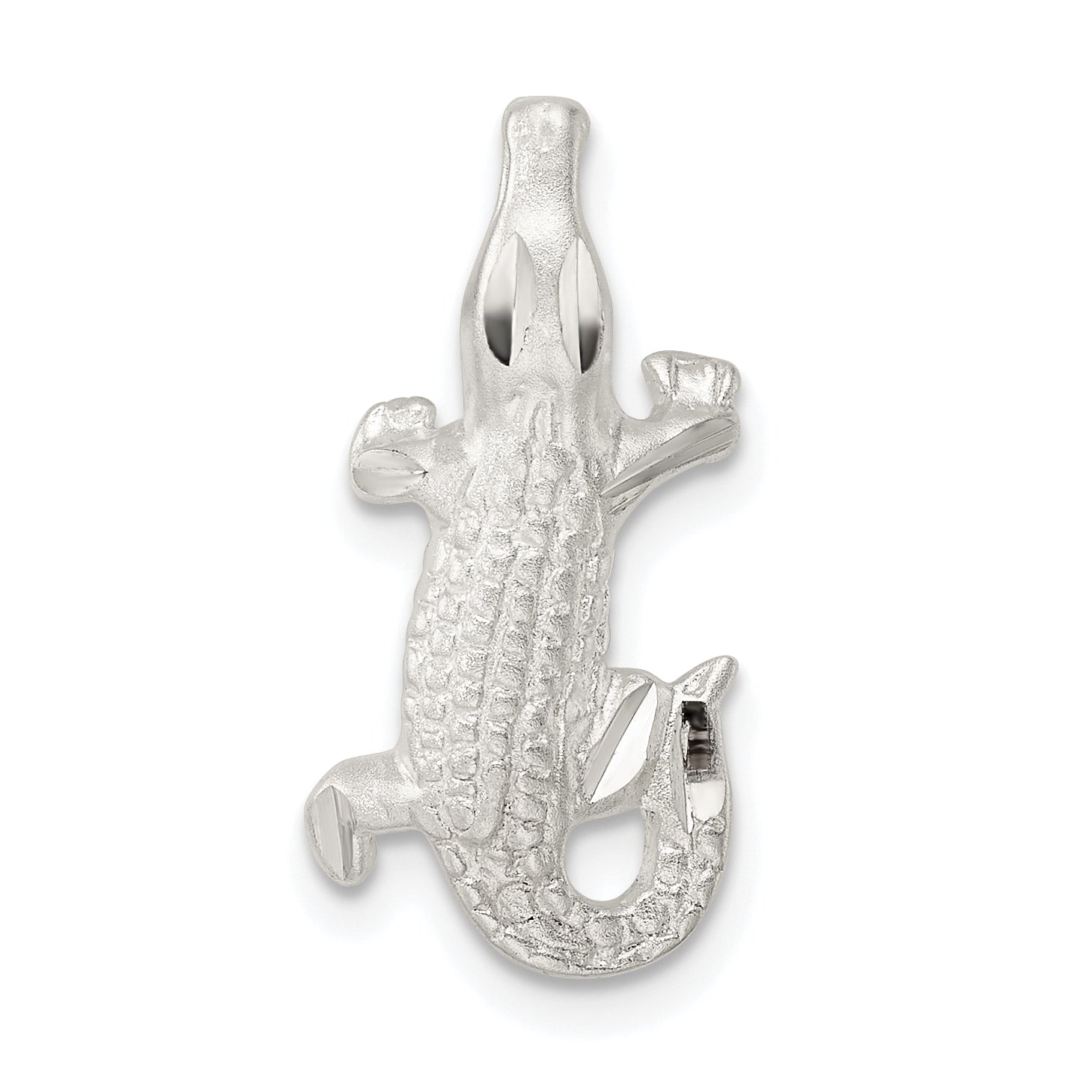 Sterling Silver Satin & Polished D/C Alligator Chain Slide Main image