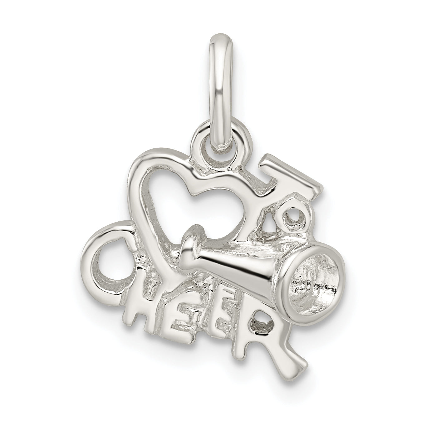 Sterling Silver Polished I Love Cheer Pendant Main image