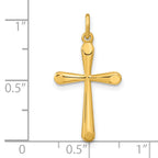 Sterling Silver Gold-plated Polished Round Tapered Ends Cross Pendant