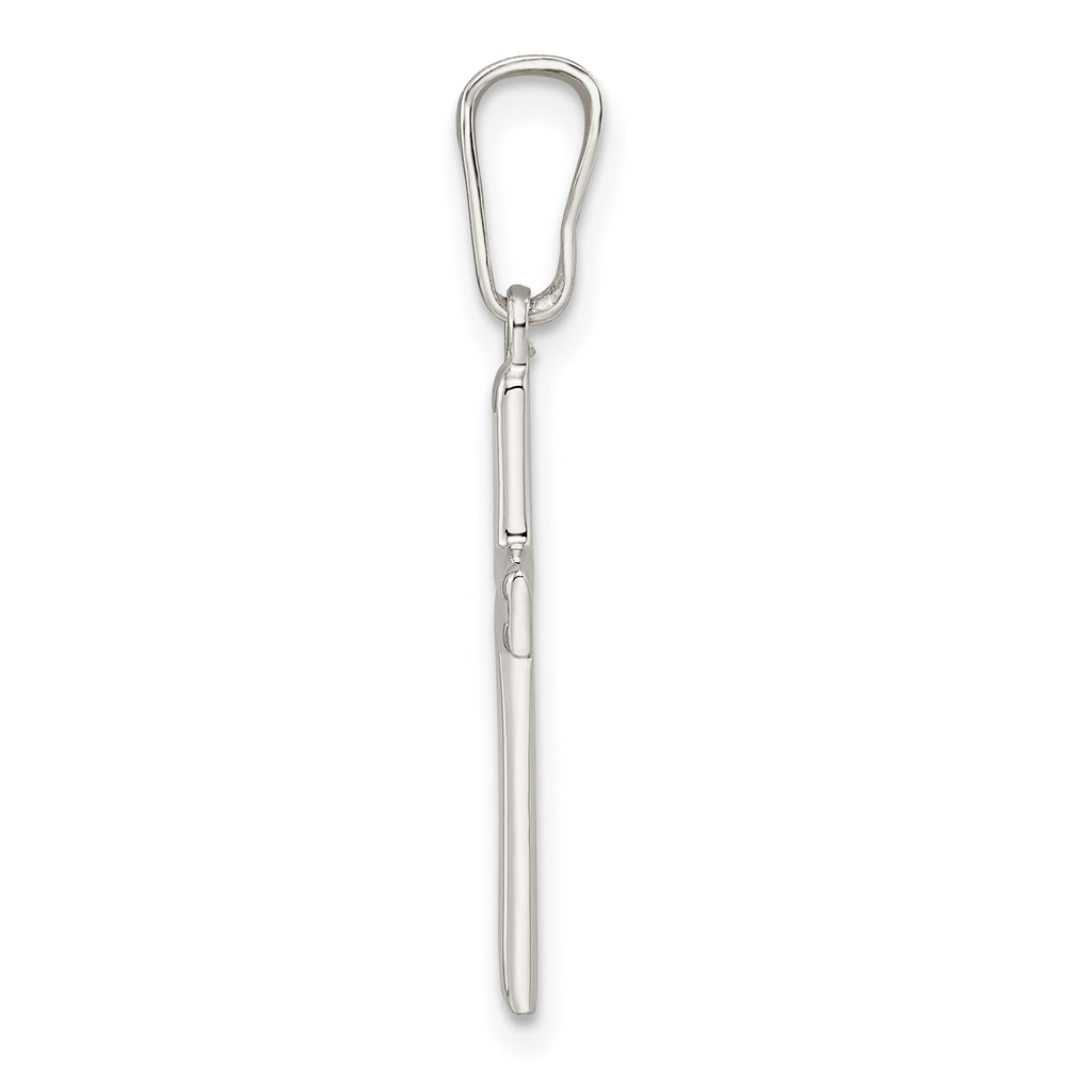 Sterling Silver Polished and Satin Center Latin Cross Pendant