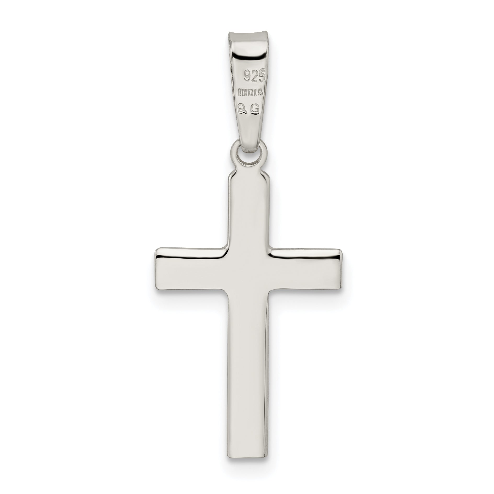 Sterling Silver Polished and Satin Center Latin Cross Pendant