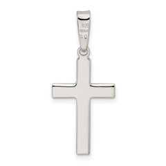 Sterling Silver Polished and Satin Center Latin Cross Pendant