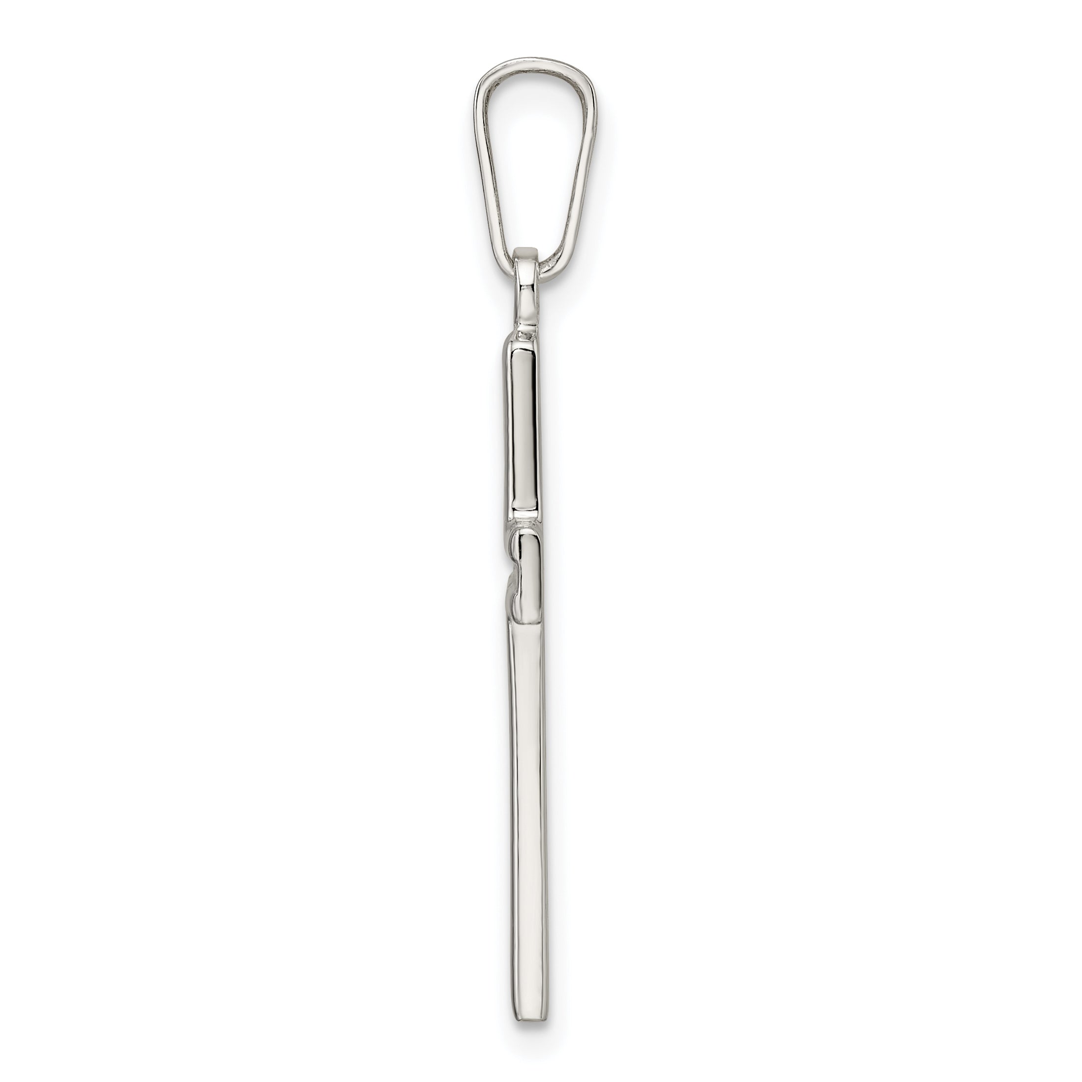 Sterling Silver Polished and Satin Latin Cross Pendant Secondary image