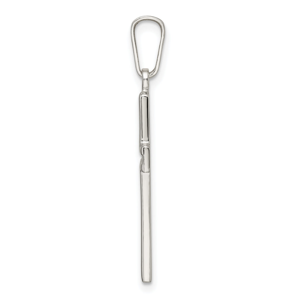 Sterling Silver Polished and Satin Latin Cross Pendant