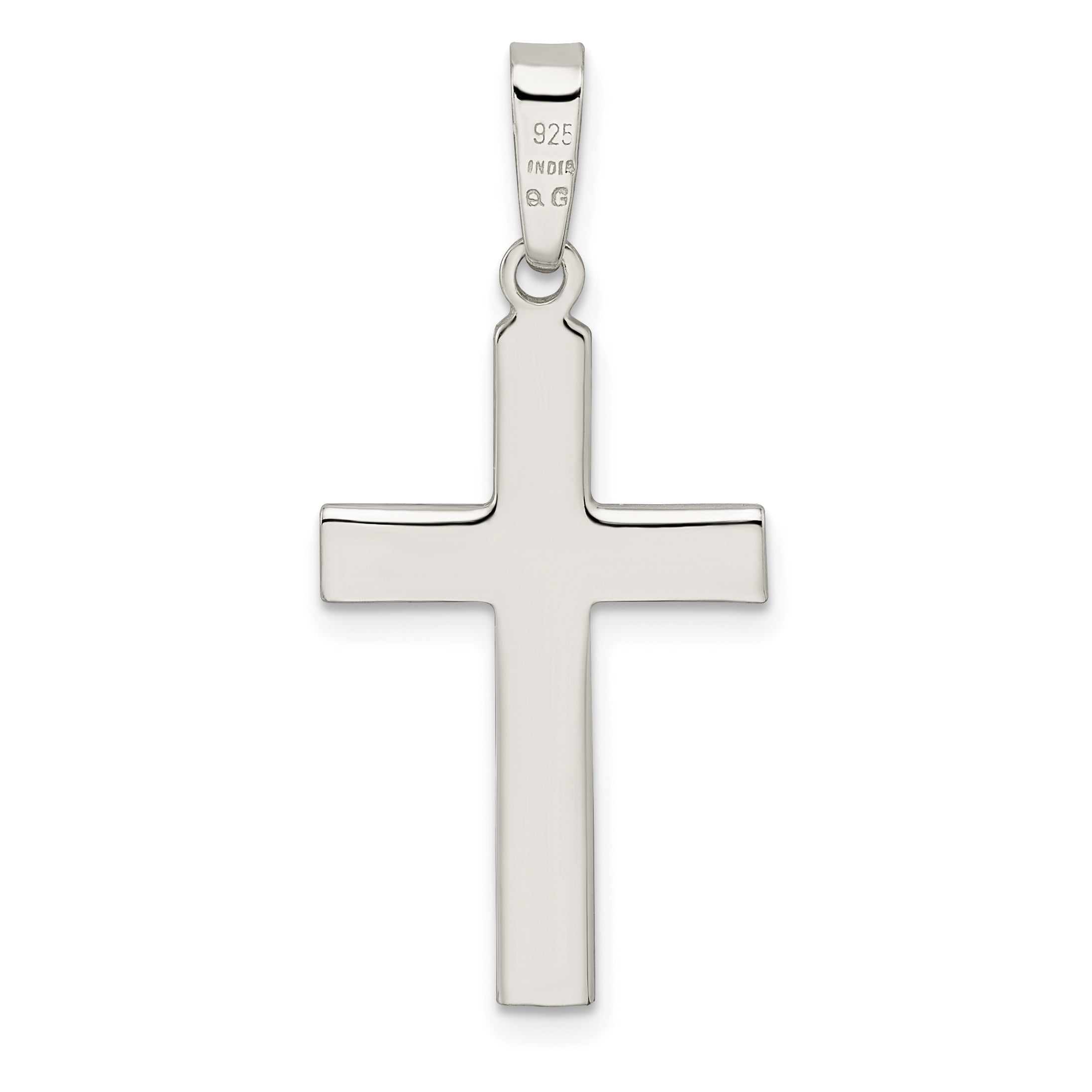 Sterling Silver Polished and Satin Latin Cross Pendant