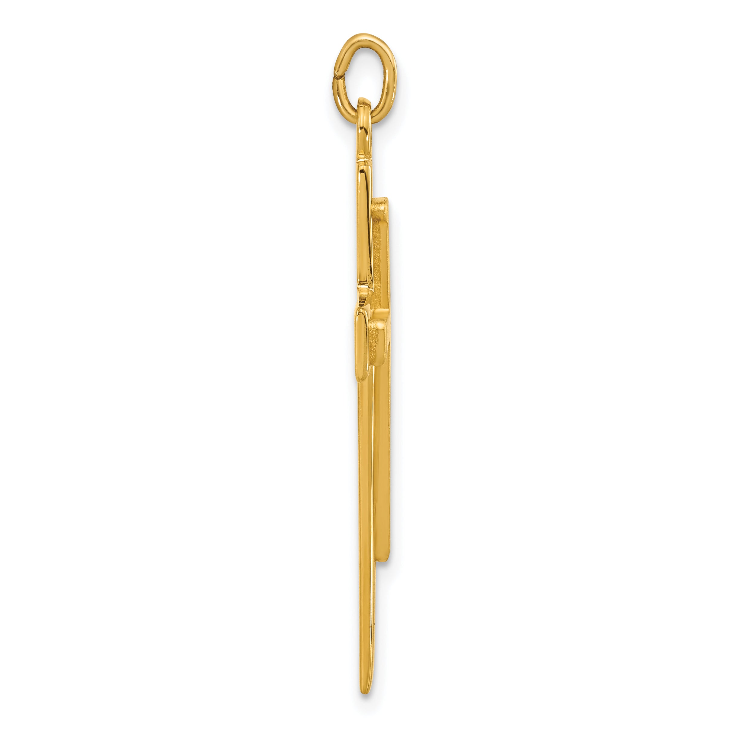Sterling Silver Gold-plated Polished and Satin Double Cross Pendant Secondary image