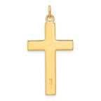 Sterling Silver Gold-plated Polished and Satin Double Cross Pendant
