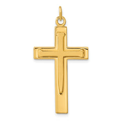 Sterling Silver Gold-plated Polished and Satin Double Cross Pendant