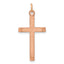 Sterling Silver Rose Gold-plated Polished and Brushed Tapered Cross Pendant