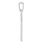 Sterling Silver Polished w/Rope Ends Latin Cross Pendant