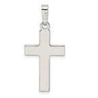 Sterling Silver Polished w/Rope Ends Latin Cross Pendant