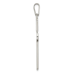 Sterling Silver Polished & Antiqued Textured Center Cross Pendant