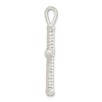 Sterling Silver Polished Twisted Hollow Latin Cross Pendant