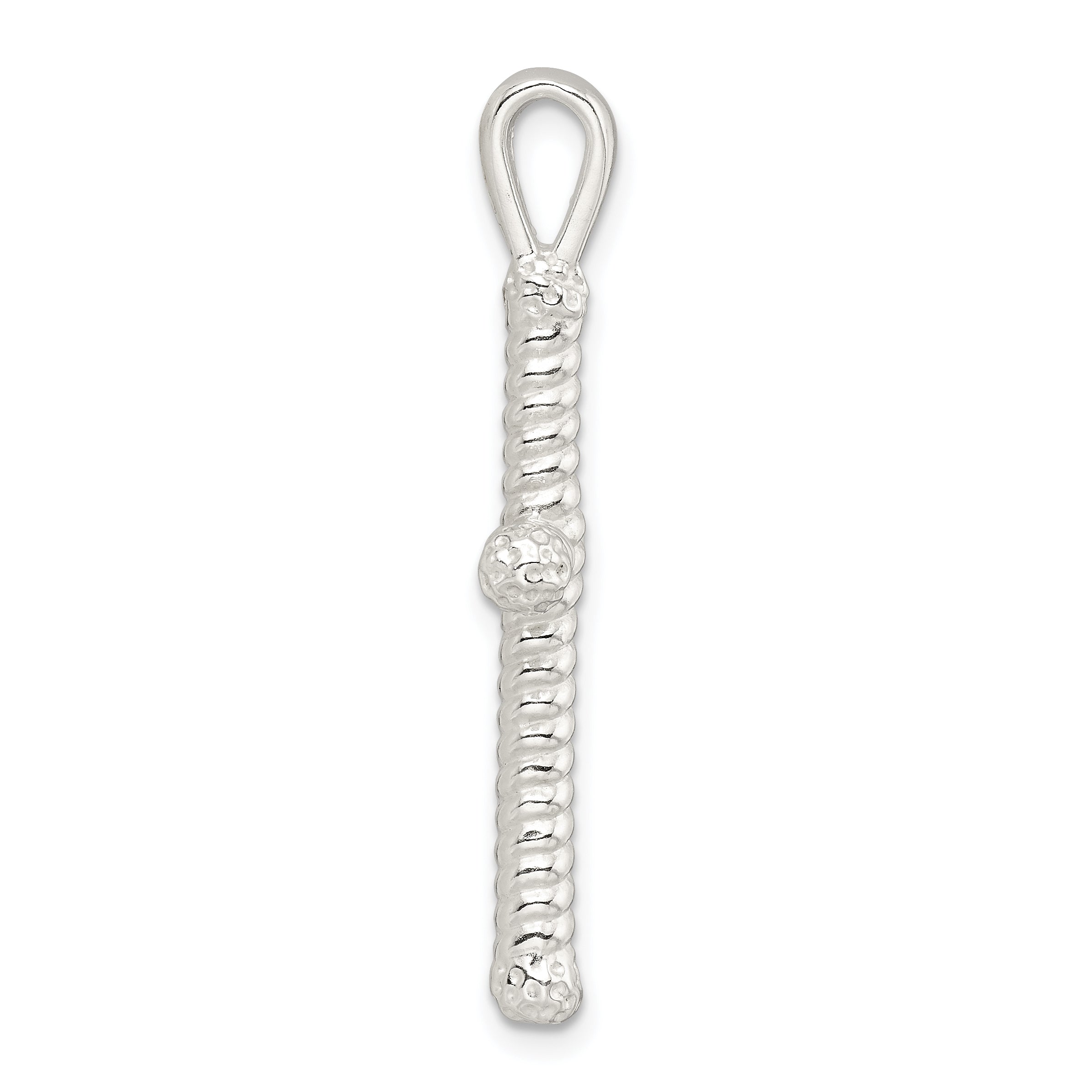 Sterling Silver Polished Twisted Hollow Latin Cross Pendant