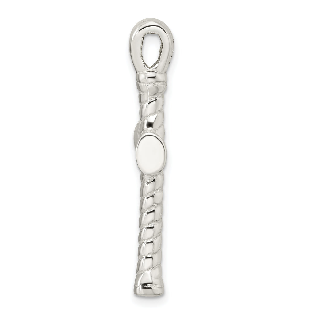 Sterling Silver Polished Twisted Hollow Large Latin Cross Pendant