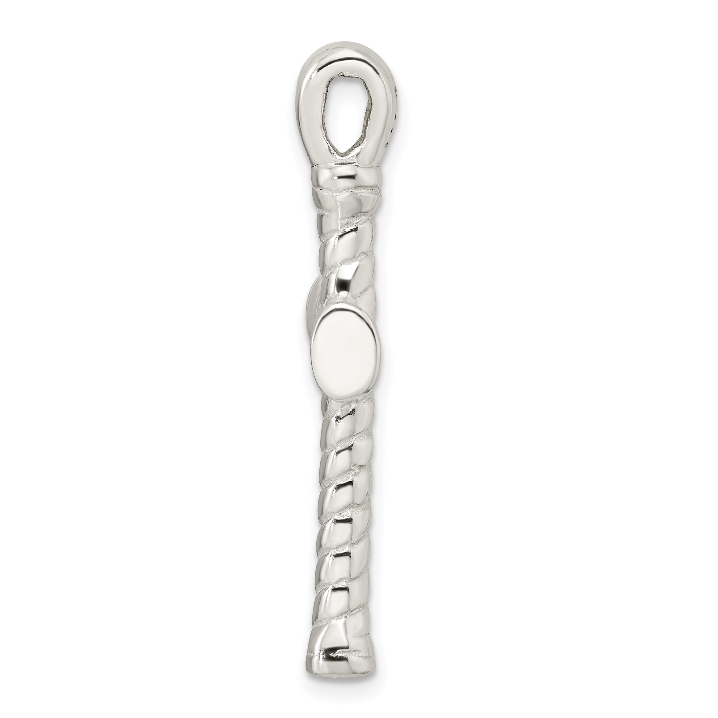 Sterling Silver Polished Twisted Hollow Large Latin Cross Pendant