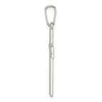 Sterling Silver Polished w/Lines Latin Cross Pendant