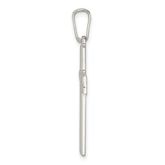 Sterling Silver Polished w/Lines Latin Cross Pendant