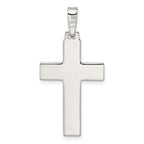 Sterling Silver Polished w/Lines Latin Cross Pendant