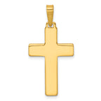 Sterling Silver Gold-tone Polished and Grooved Cross Pendant
