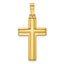 Sterling Silver Gold-tone Polished and Grooved Cross Pendant