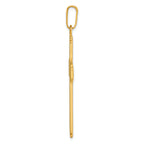 Sterling Silver Gold-tone Polished and Grooved Cross Pendant