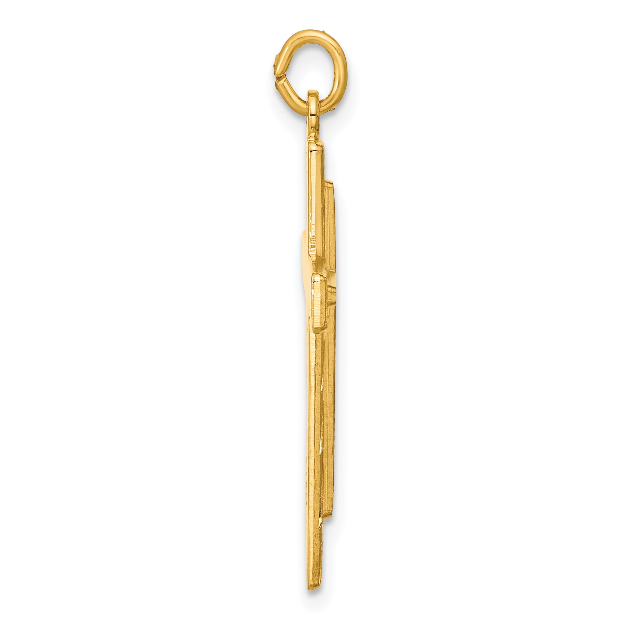 Sterling Silver Gold-plated Polished and Satin D/C Cross Pendant