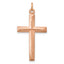 Sterling Silver Rose Gold-plated Polished and Brushed Double Cross Pendant