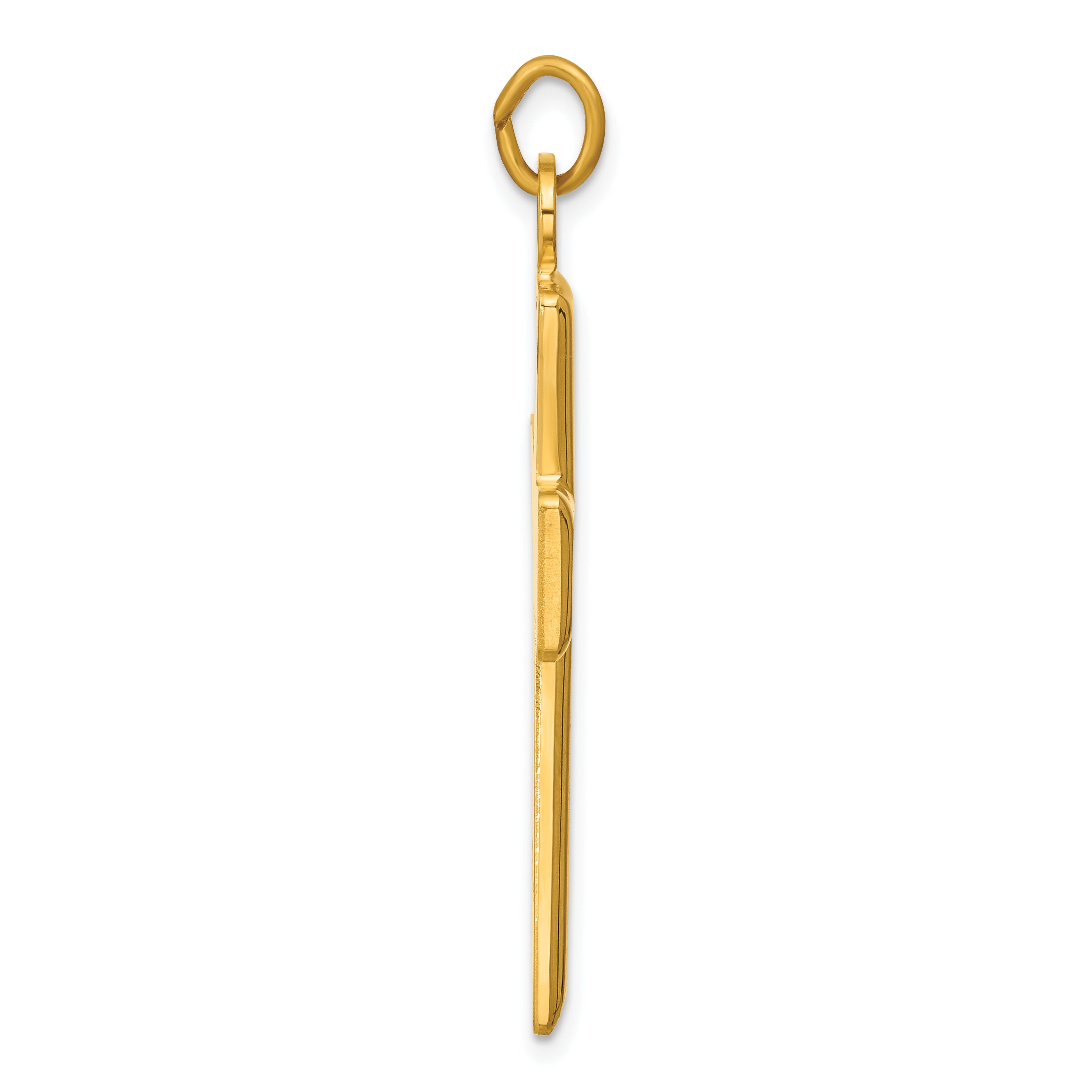 Sterling Silver Gold-plated Polished and Satin Cross Pendant Secondary image