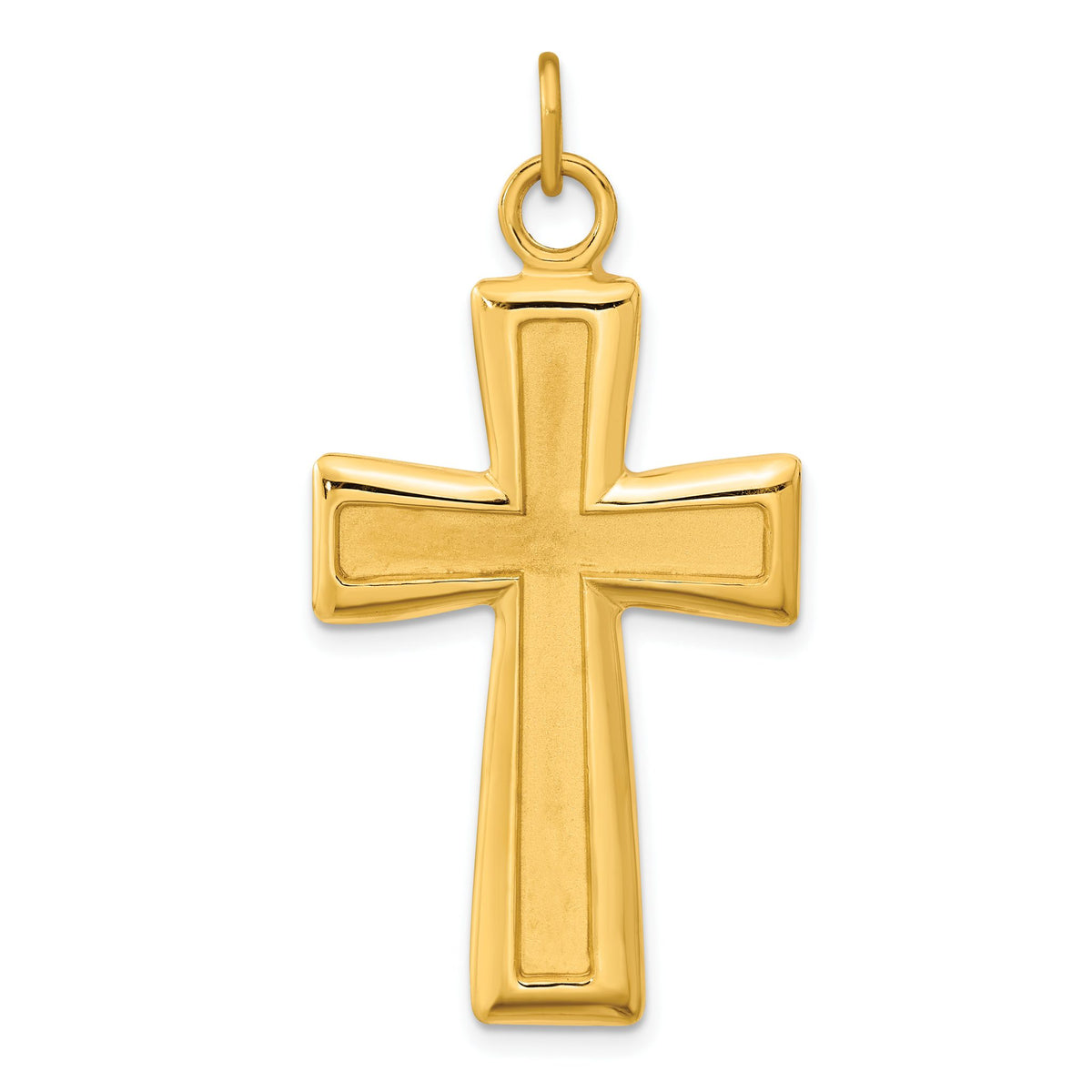 Cross Pendant in Gold-Plated Sterling Silver, 40mm Brushed & Polished - Sophia Jewelers Main image