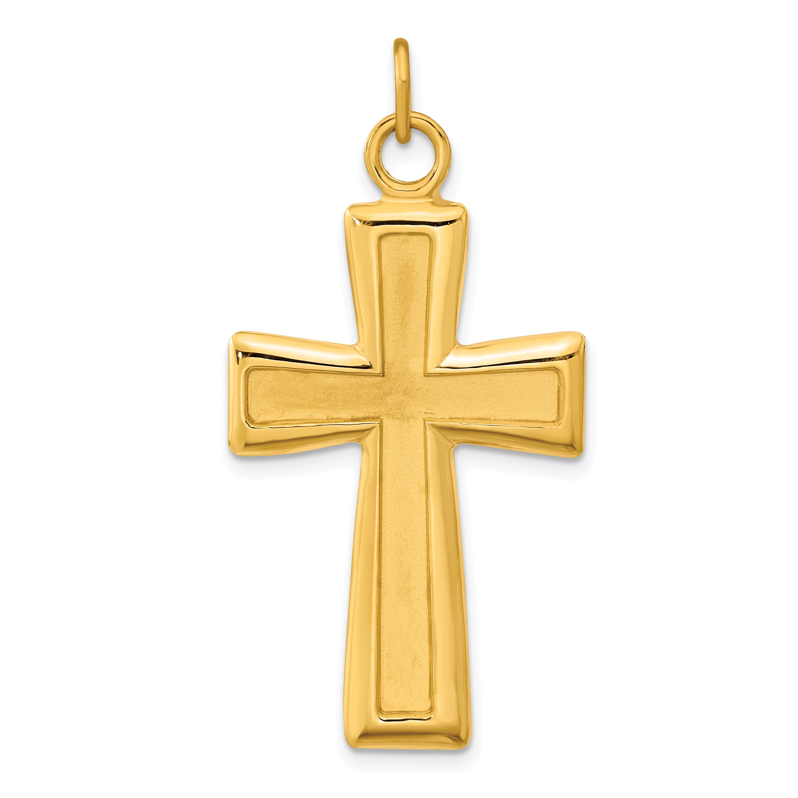 Sterling Silver Gold-plated Polished and Satin Cross Pendant Main image