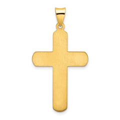 Sterling Silver Gold-tone Polished Solid Cross Pendant