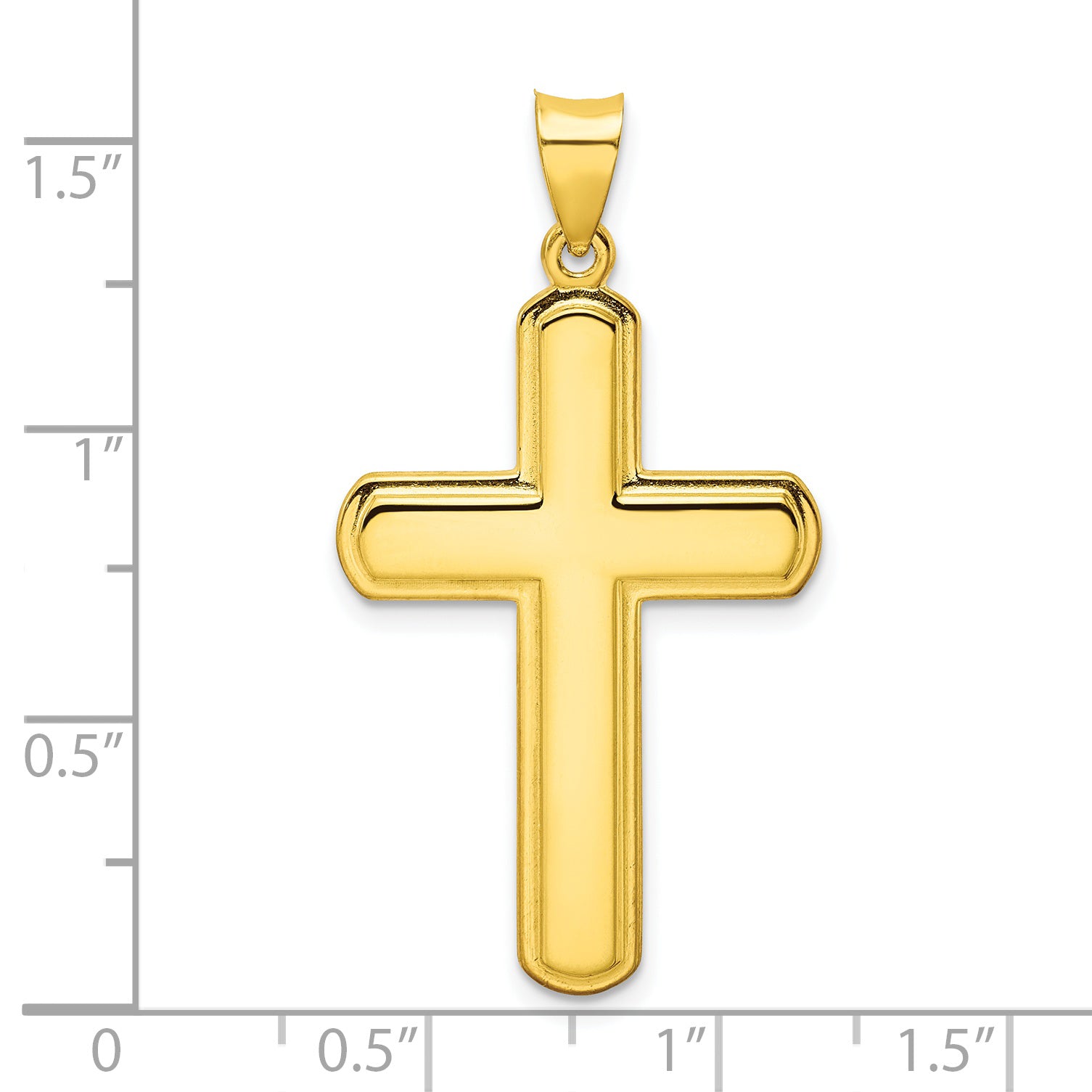 Sterling Silver Gold-tone Polished Solid Cross Pendant