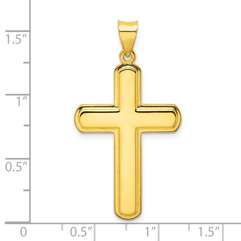 Sterling Silver Gold-tone Polished Solid Cross Pendant