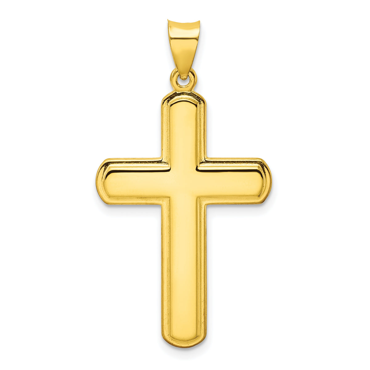 Sterling Silver Gold-tone Polished Solid Cross Pendant