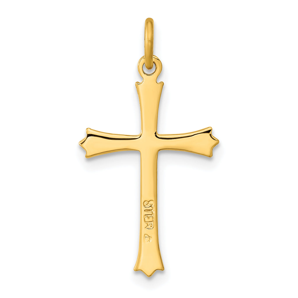 Sterling Silver Gold-plated w/ Pointed Ends Cross Pendant