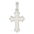 Sterling Silver Polished Fleur de Lis Cross Pendant