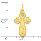 Stelring Silver Gold-tone Polished Solid Miraculous Symbols Cross Pendant