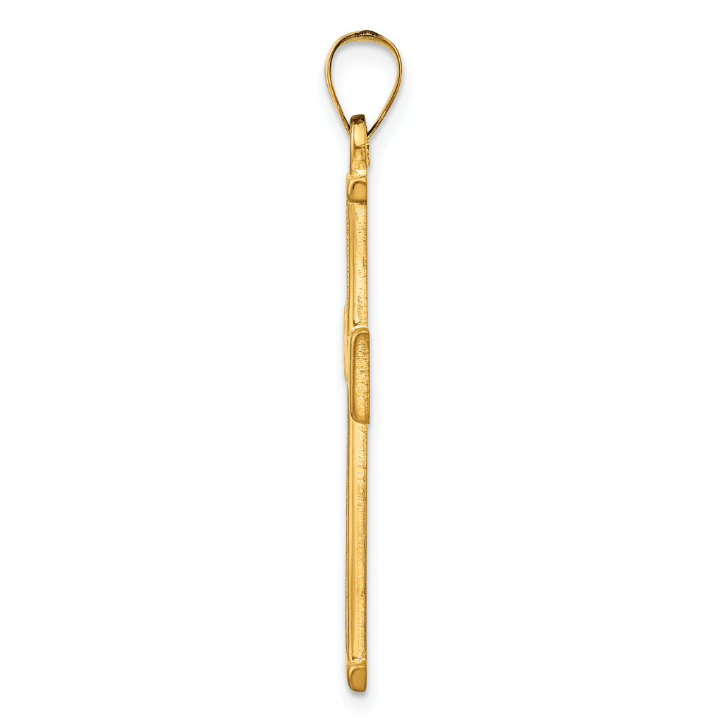 Sterling Silver Gold-tone Polished Solid Cross Pendant