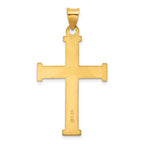 Sterling Silver Gold-tone Polished Solid Cross Pendant
