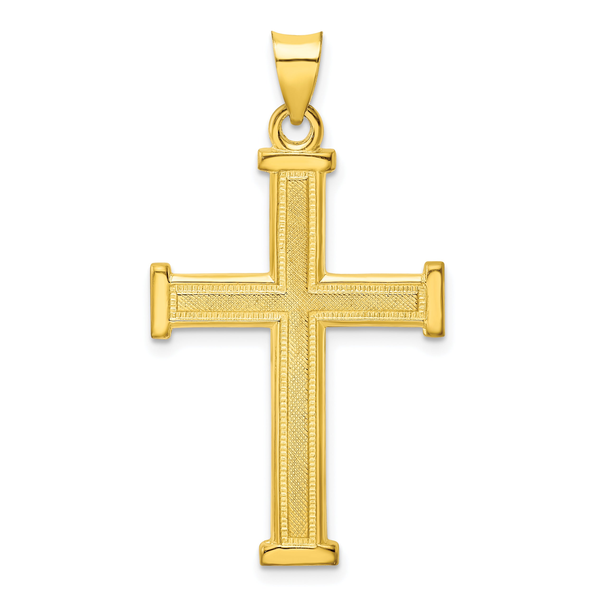 Sterling Silver Gold-tone Polished Solid Cross Pendant